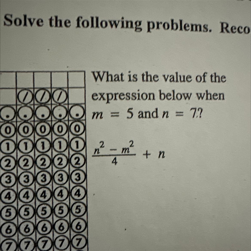 What is the value of the expression below when m=5 and n=7-example-1