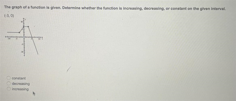 Determine whether the function is increasing, decreasing, or constant-example-1