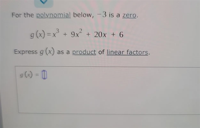 Using a given zero to write a polynomial as a product of linear-example-1