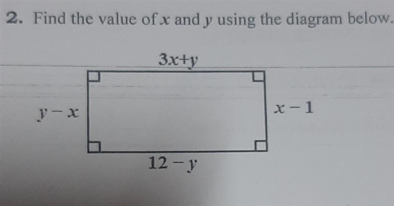 Find the value of x and y using the diagram below.​-example-1