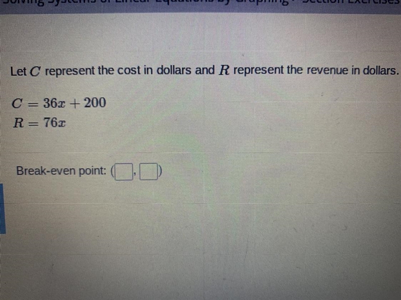 What is the break even point? How may I find this?-example-1