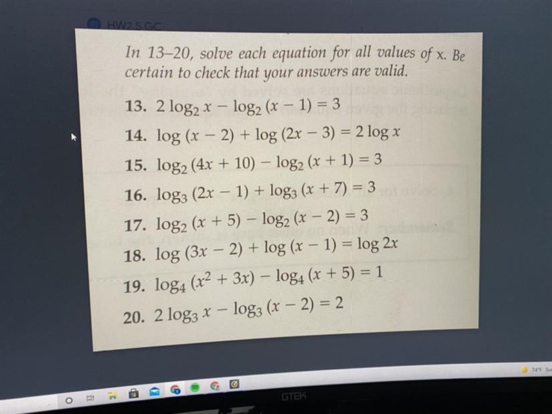 Hi, I was absent today in class and I really need help with question 15, I will be-example-1