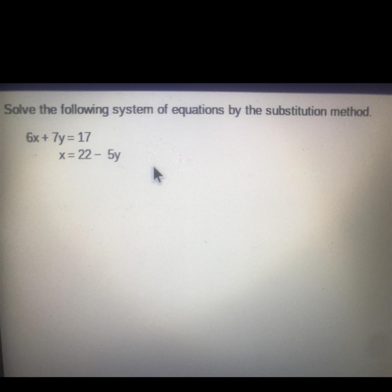 Solve the following system hood equations by the substitution method-example-1