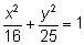 Write an equation in standard form of an ellipse that is 10 units high and 8 units-example-1