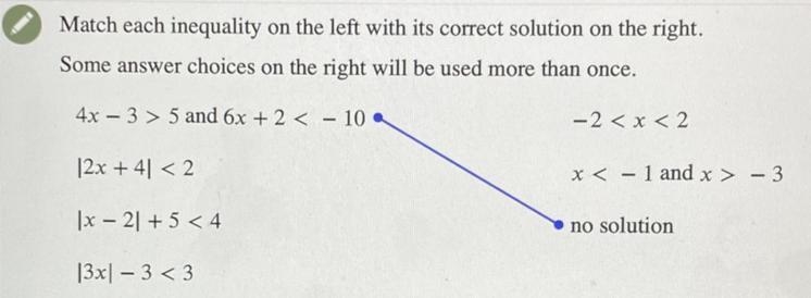 Match each inequality with its correct solution on the right. Some answer choices-example-1