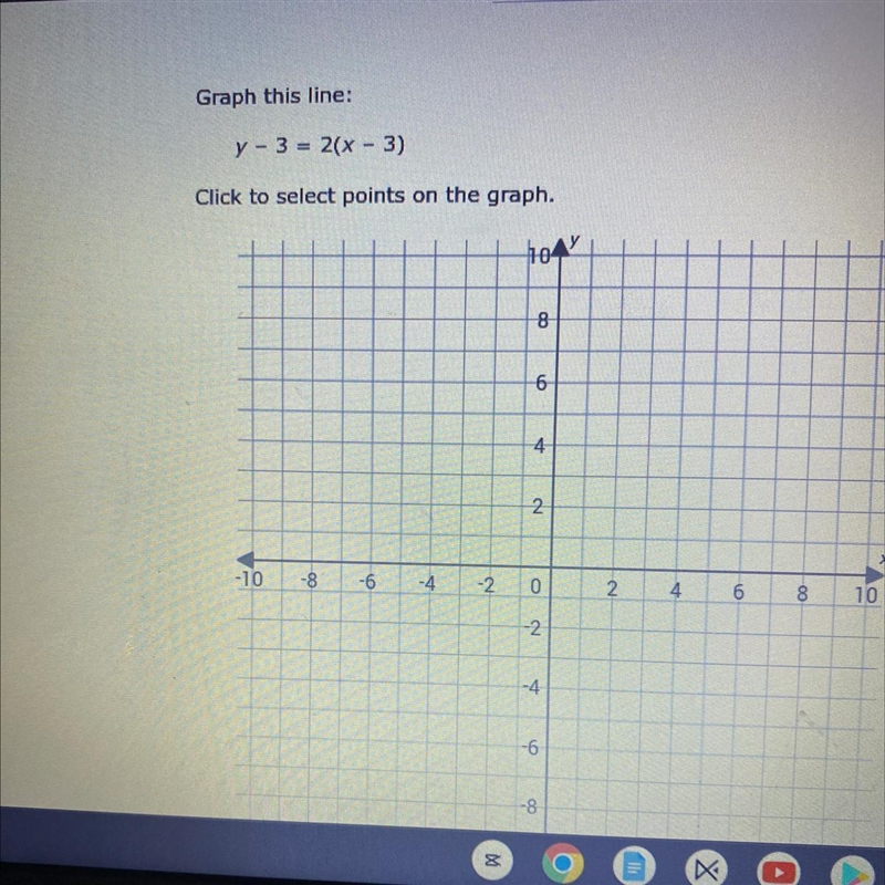 Graph this line: y-3 = 2(x - 3)-example-1