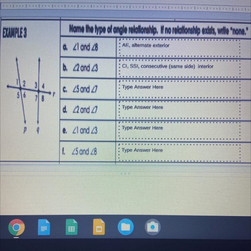 Name the type of angle relationship. if no relationship exists, write “none”-example-1