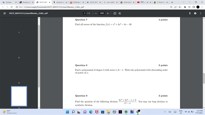 Need help with this math question, question number 9 please-example-1