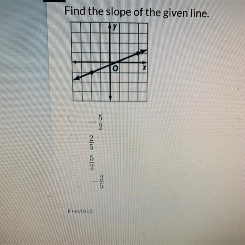 Find the slope of the given line￼ please see attached photo thank you-example-1