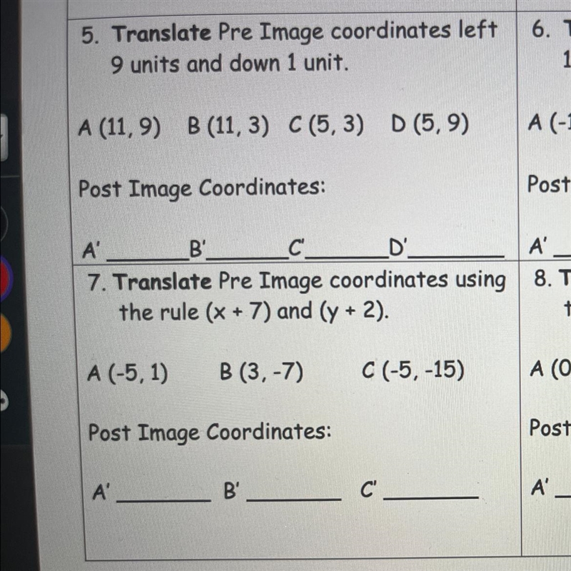 Help me with number 5 and number 7 please!!-example-1