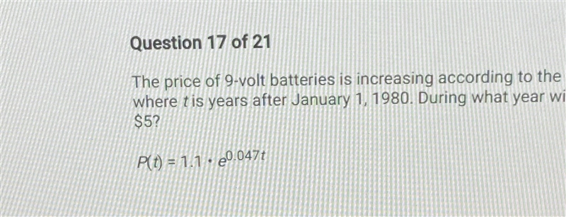 The price of 9-volt batteries is increasing according to the function below,where-example-1