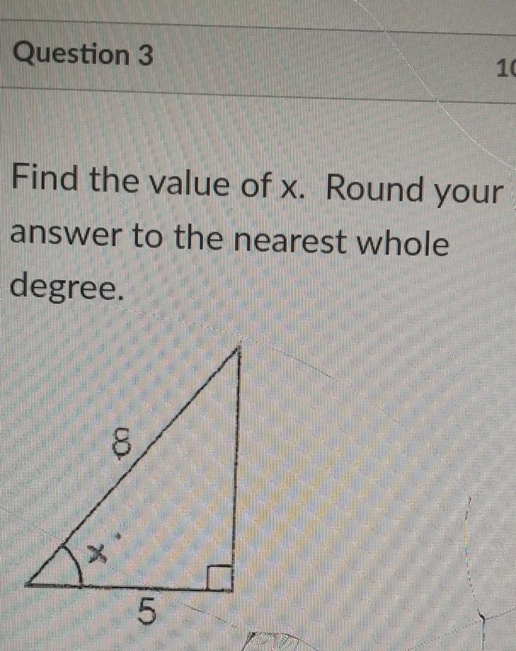 Find the value of x and round to the whole degree-example-1