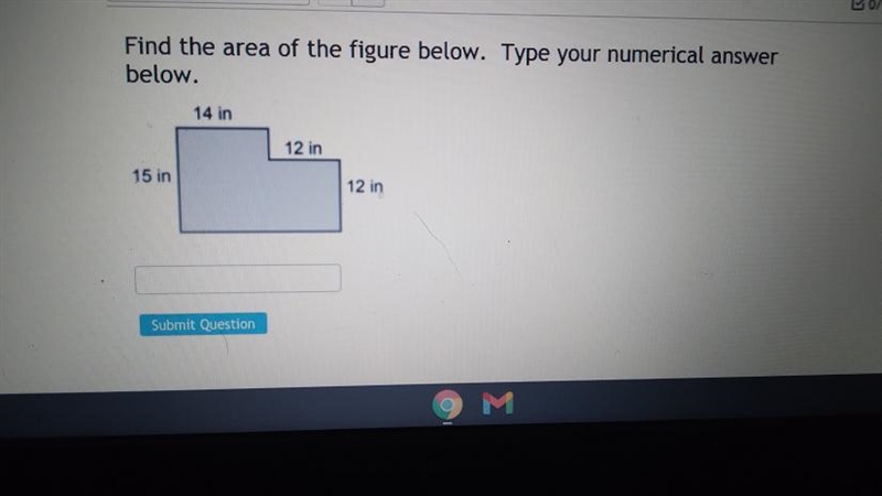 I alISHEET O Question 1 < > Find the area of the figure below. Type y below-example-1