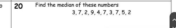 What is the median of 7,3,4,7,5,6,5,5,4​-example-1