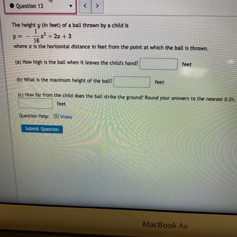 (A) How high is the ball when it leaves the child’s hand? (B) what is the maximum-example-1