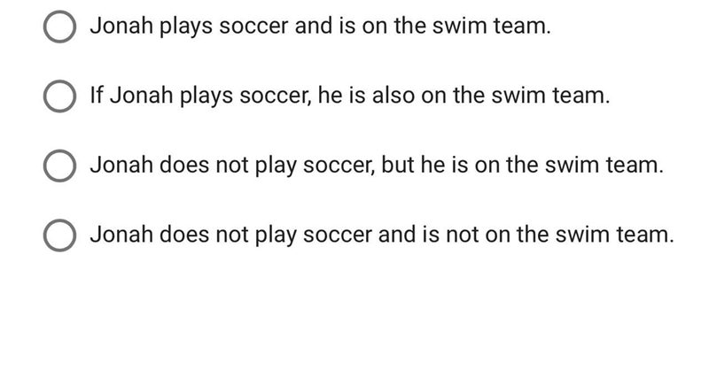 Which of the following answer choices shows the negation of the statement below?Statement-example-1