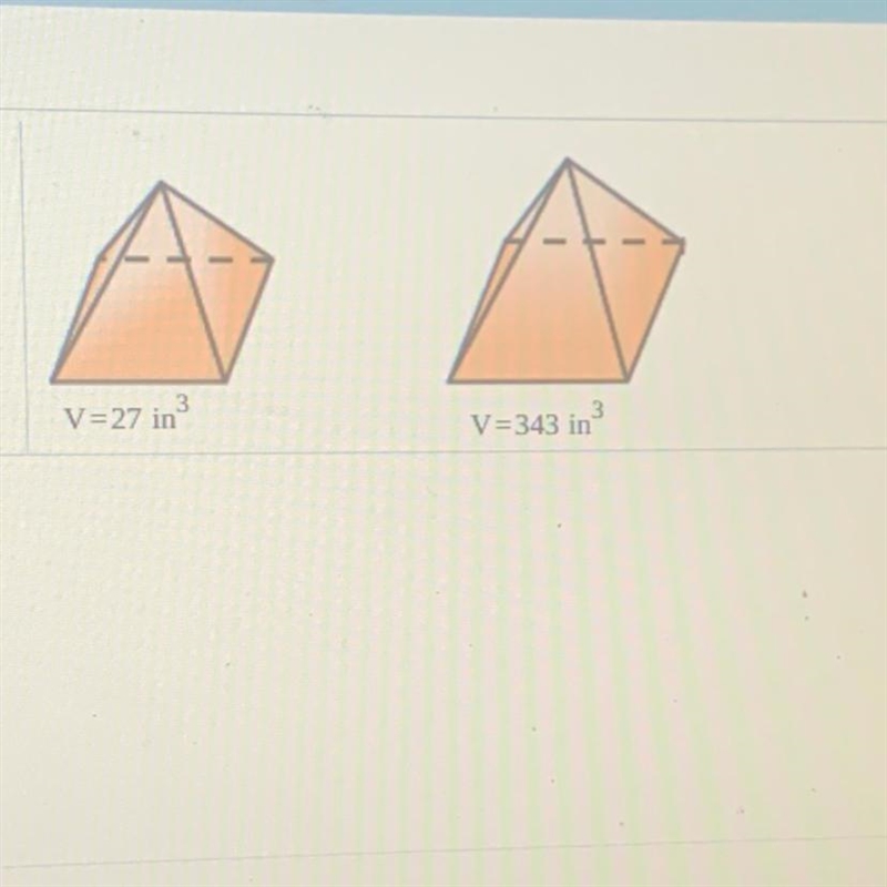 The pair of square pyramids are similar. Use the given information to find the scale-example-1