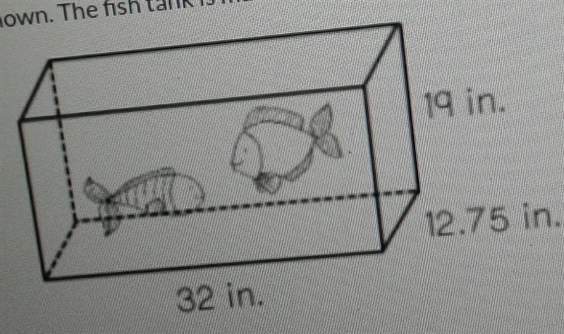 Javier has a fish tank shaped like the rectangular prism shown.The fish tank is made-example-1