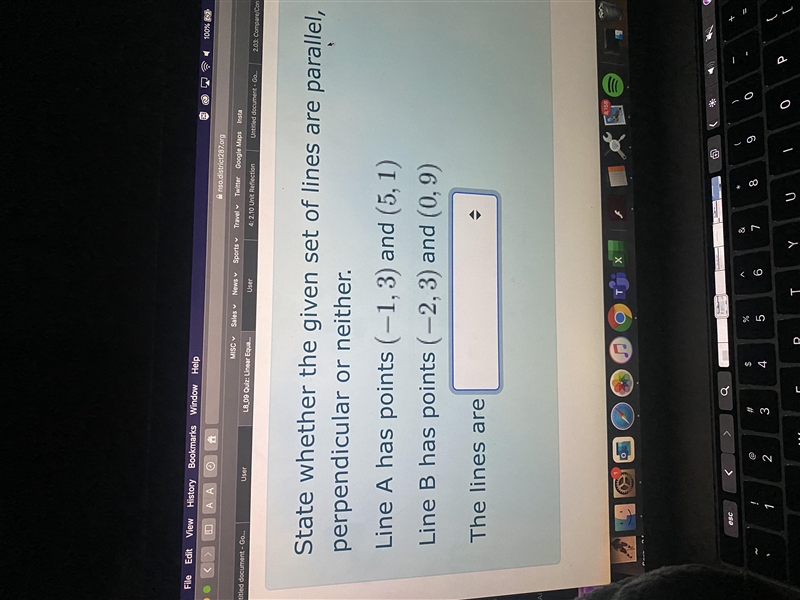 State whether the given set of lines are parallel, perpendicular or neither.Line A-example-1