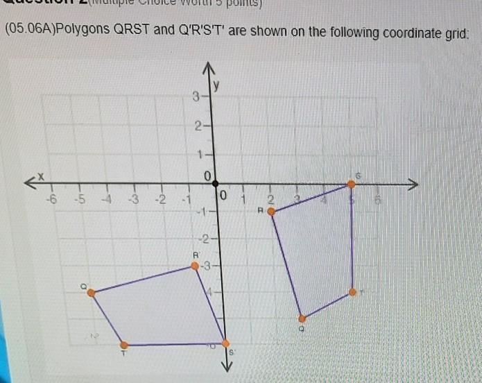 What set of transformations is performed on QRST to form Q'R'S'T?-example-1