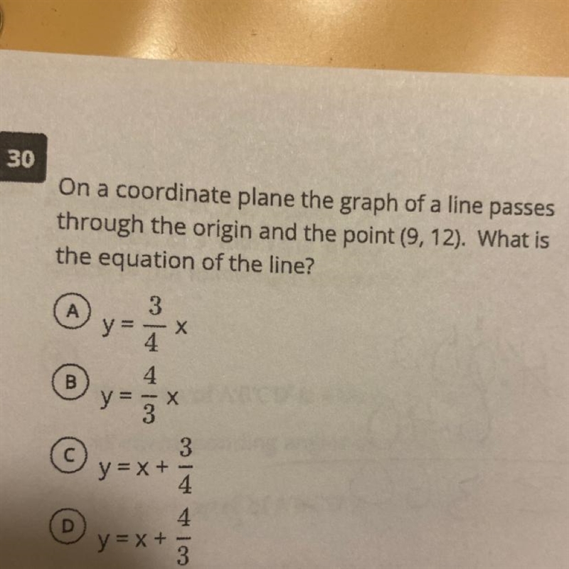 On a coordinate plane the graph of a line passes through the origin and the point-example-1