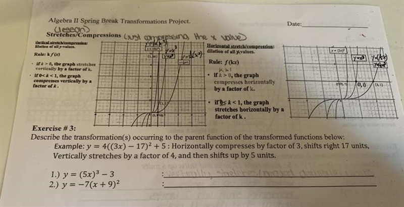 Please help! exercise 3 is stretches and compressions in algebra 2-example-1