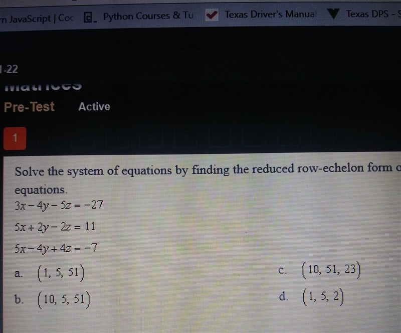 Solve the system of equations by finding the reduced row-echelon form of the augmented-example-1