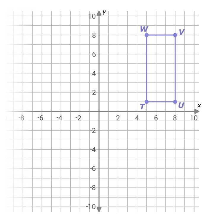 Graph the image of rectangle TUVW after a rotation 180° counterclockwise around the-example-1