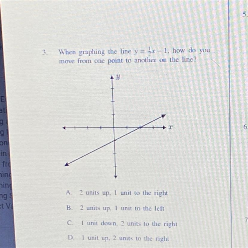 When graphing the line y = x - 1. how do you move from one point to another on the-example-1