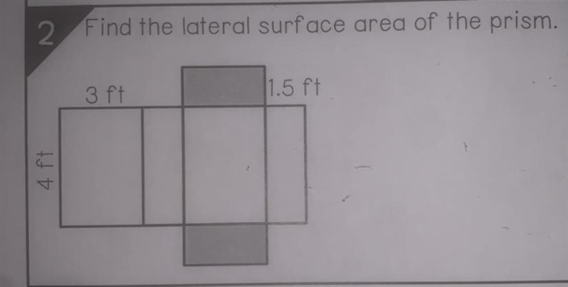 50 points Find the lateral surface area of the prism.-example-1