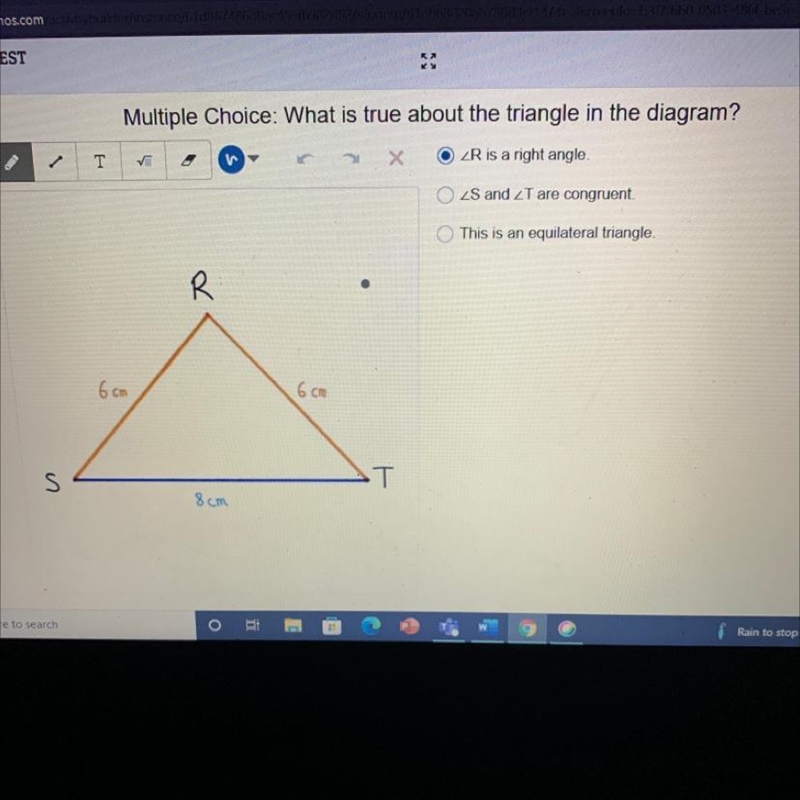 Which is true about the triangle in the diagram?-example-1