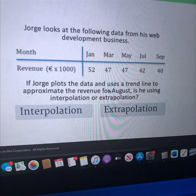 Jorge looks at the following data from his webdevelopment business.MonthJanMar May-example-1