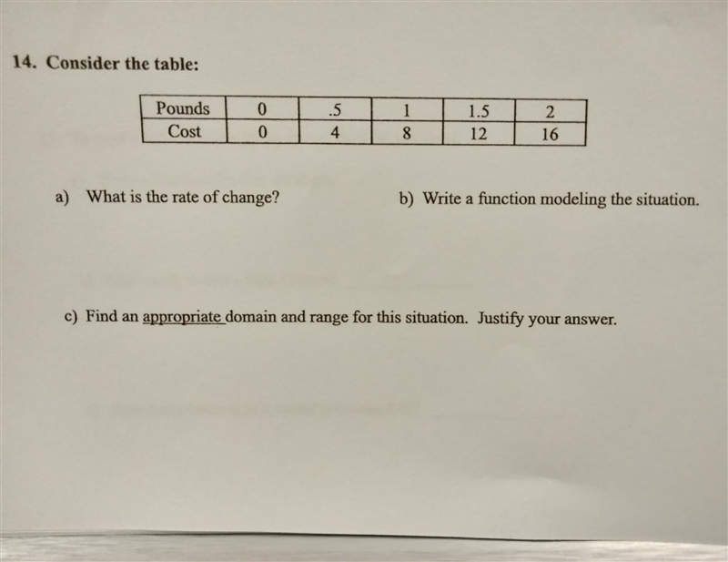 NO LINKS!!! 14. Consider the table​-example-1