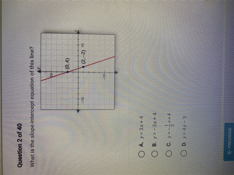 What is the slope intercept equation of this line-example-1