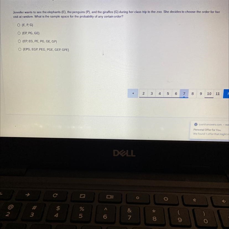 Jennifer wants to see the elephants (E), the penguins (P), and the giraffes (G) during-example-1