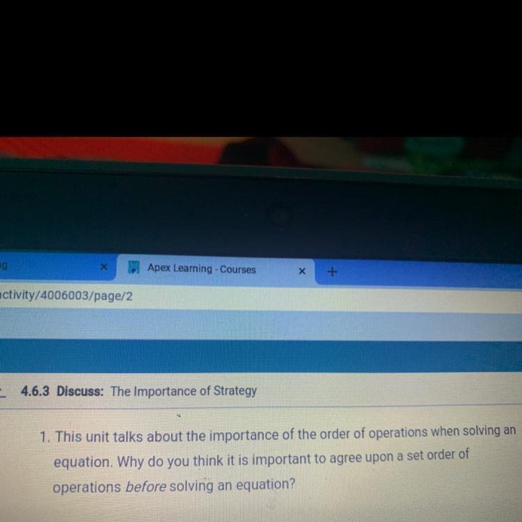 why do u think it is important to agree upon a set order of operations before solving-example-1