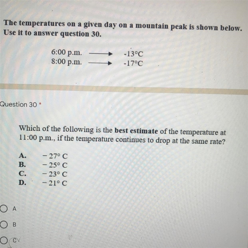 Which of the following is the best estimate of the temperature at 11:00 pm if the-example-1