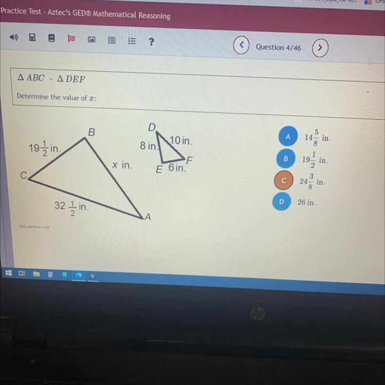 Ged test how do I determine the value of x?-example-1