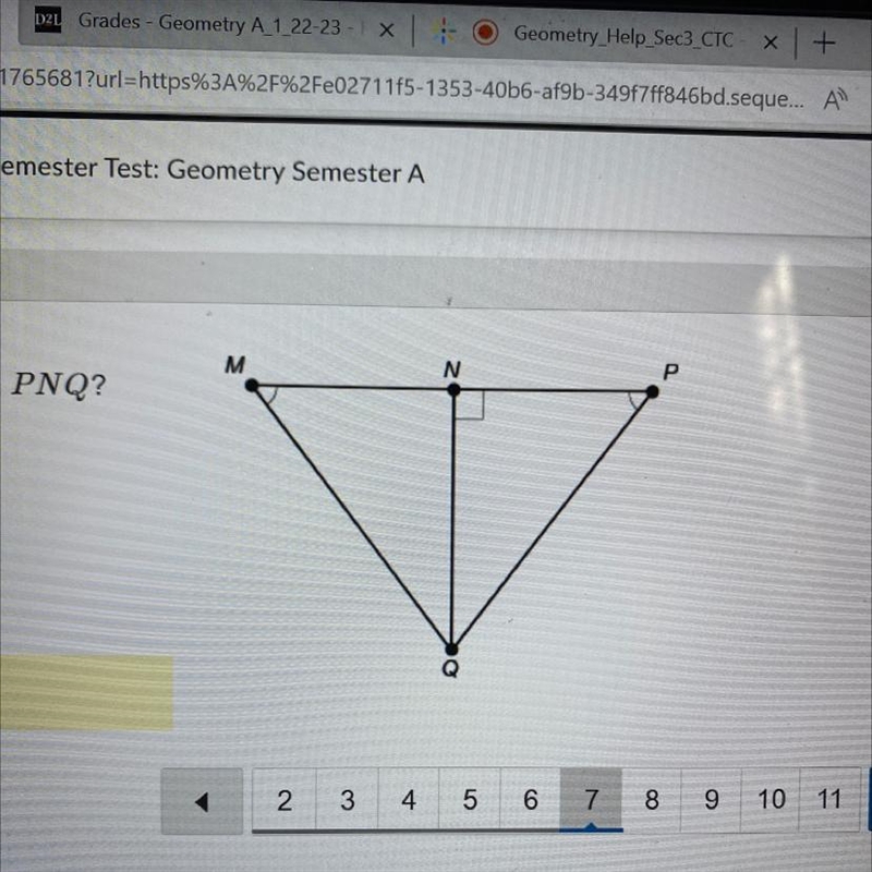 Vhich postulate or theorem proves A MNQ~A PNQ? O AAS Congruence Theorem O SAS Congruence-example-1