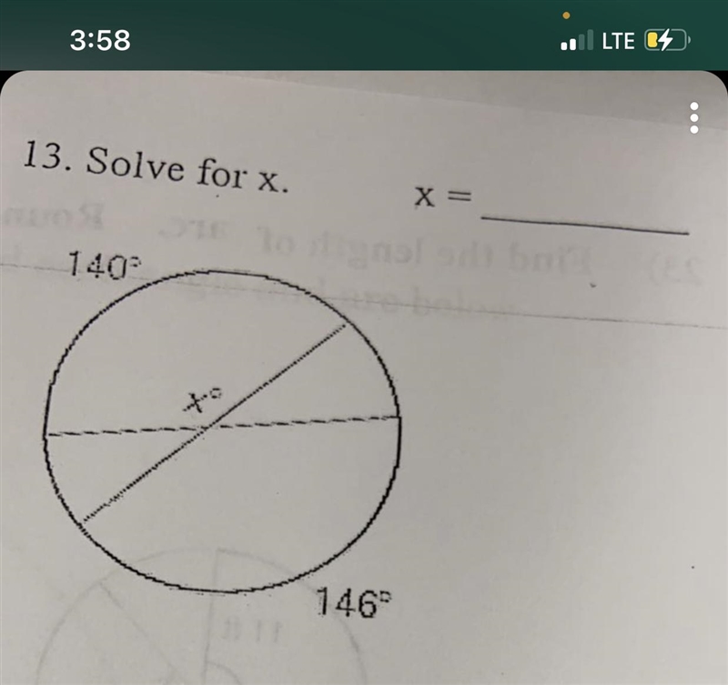 13. Solve for x. 140² 146 X =-example-1