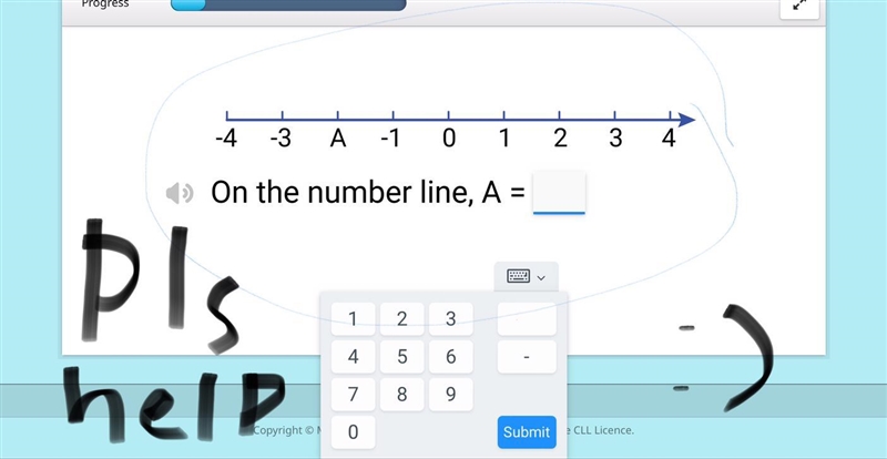 On the number line A, I forgot-example-1