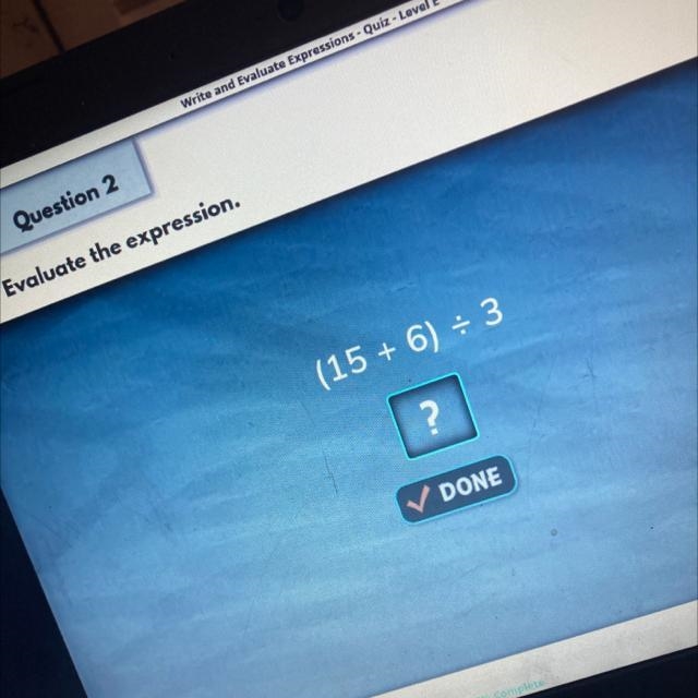 Evaluate the expression. (15 + 6) divided by 3-example-1