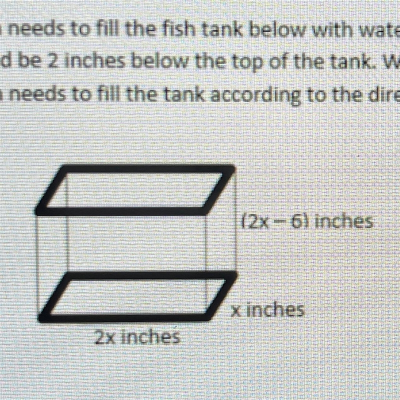 Gavin needs to fill the fish tank below with water. The directions state that the-example-1