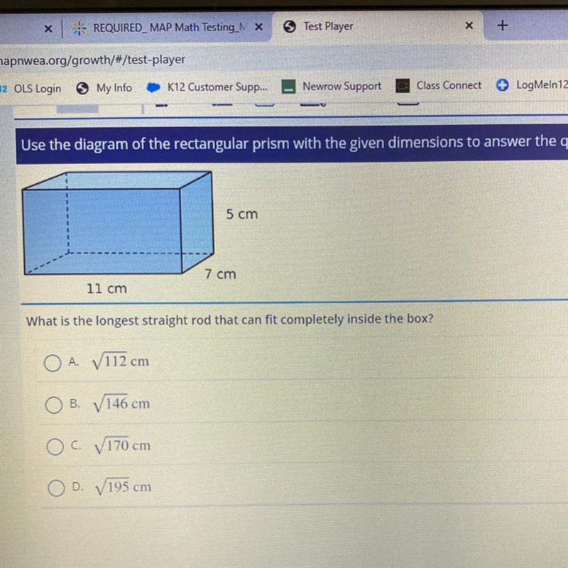 Use the diagram of the rectangular prism with the given dimensions to answer the question-example-1