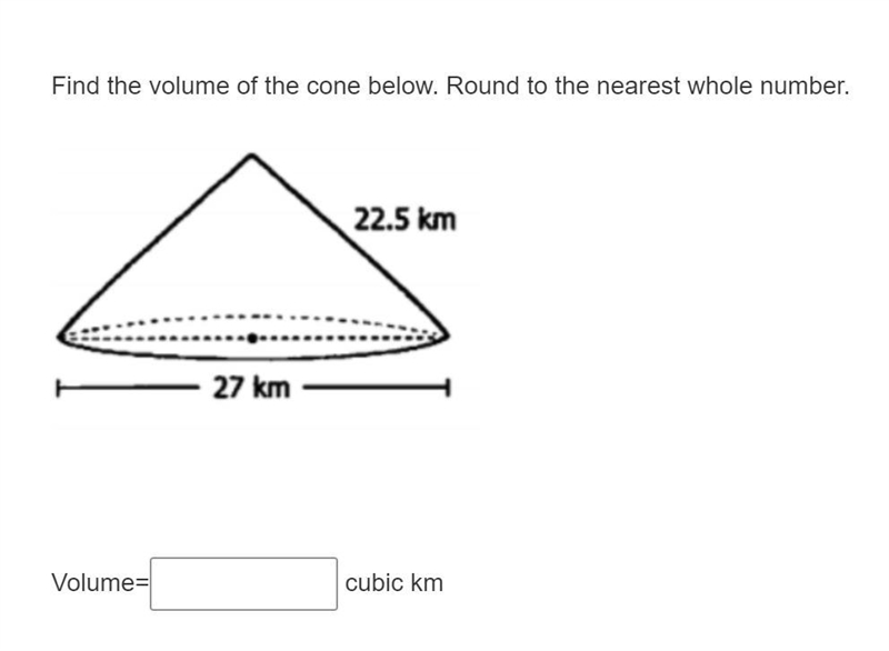 What is the volume of the cone below. Round to the nearest whole number.-example-1