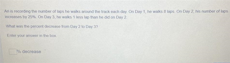 Art is recording the number of laps he walks around the track each day. On Day 1, he-example-1