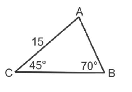 Use Law of Sines to solve for the length for sides AB and AC. Round your answer to-example-1