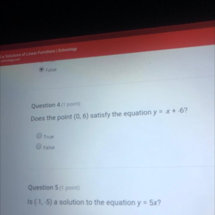 Paa Solutions of Linear Functions | Schoologyespa schools.comQuestion 1Does the point-example-1