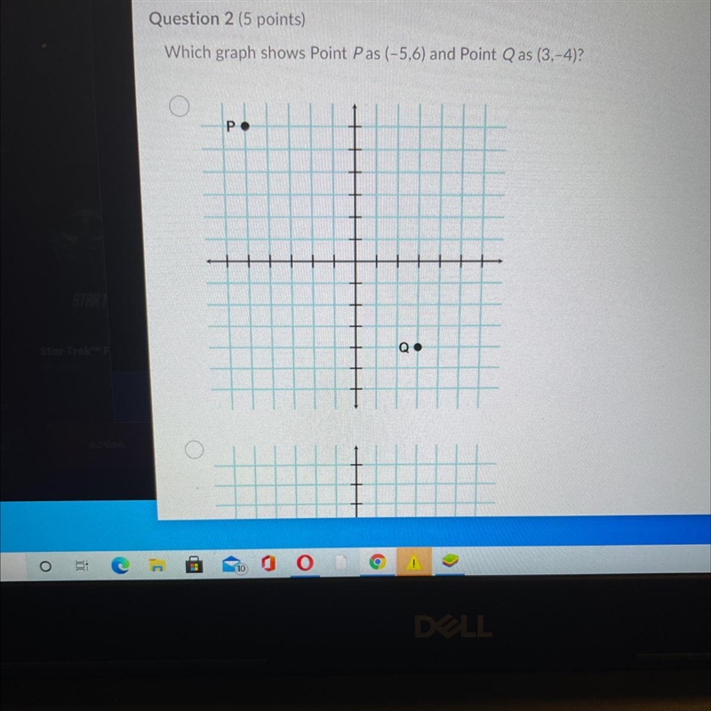 Which graph shows point pas (-5,6)and point q as (3,-4)?-example-1