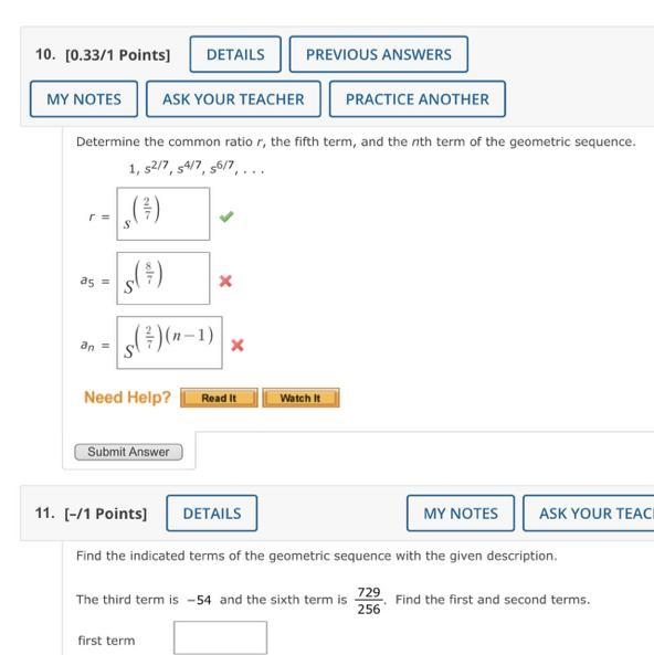 Please help me on 10 I don’t know what I did wrong on the second and third part-example-1